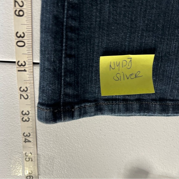 NWT NYDJ Sz 12 Lift Tuck Studded Embroidered High Rise Boot cut Dark Wash - Picture 15 of 15